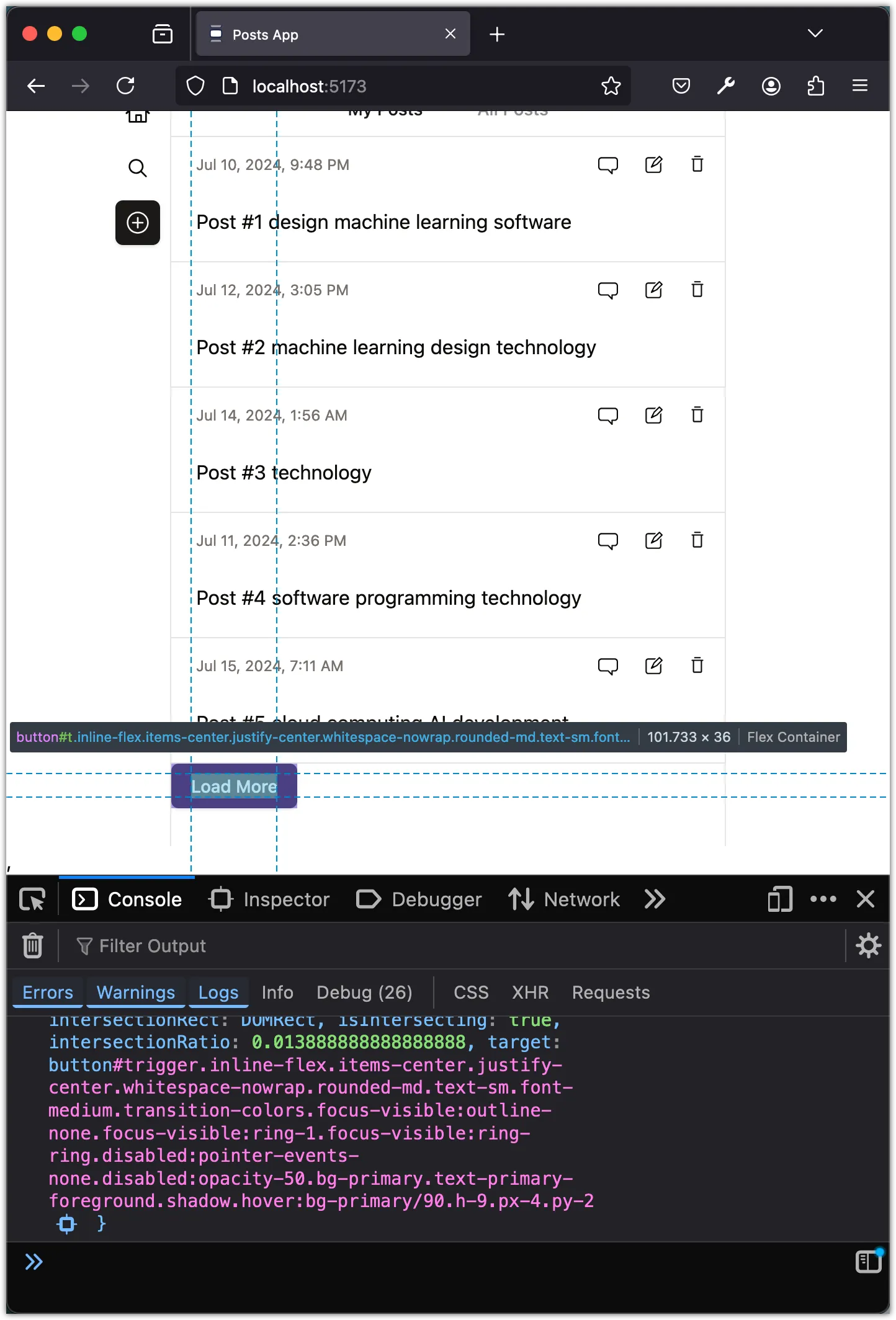 Log Intersection Observer Entries