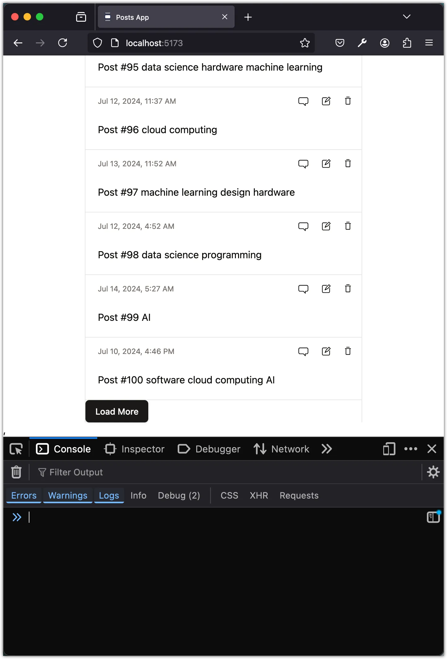 Infinite Scroll with Intersection Observer