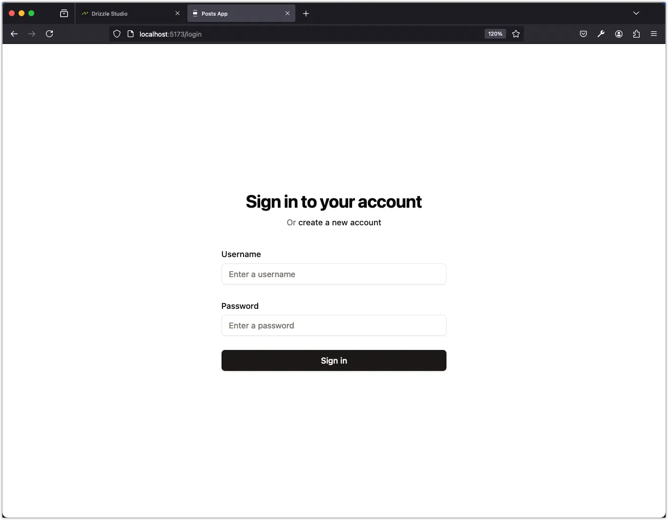 Sign-in form